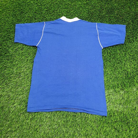 Vintage 80s Sportswear Shirt Small 17x24 Blue - Picture 4 of 12